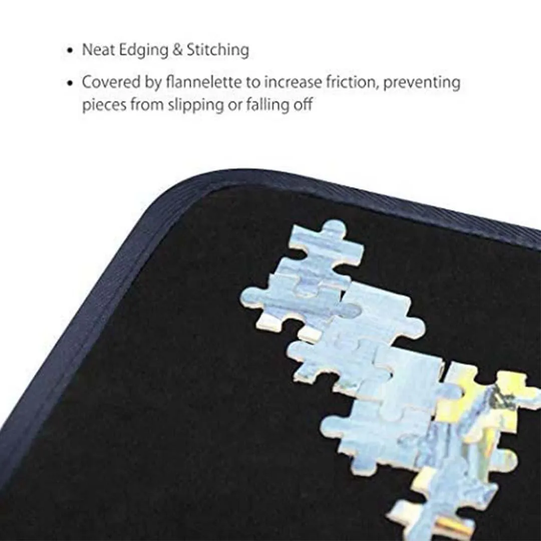 Jigsaw Puzzle Board Portable Puzzle Mat (Blue/Black)