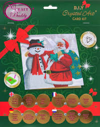 Crystal Art Card Kit: Santa and Snowman