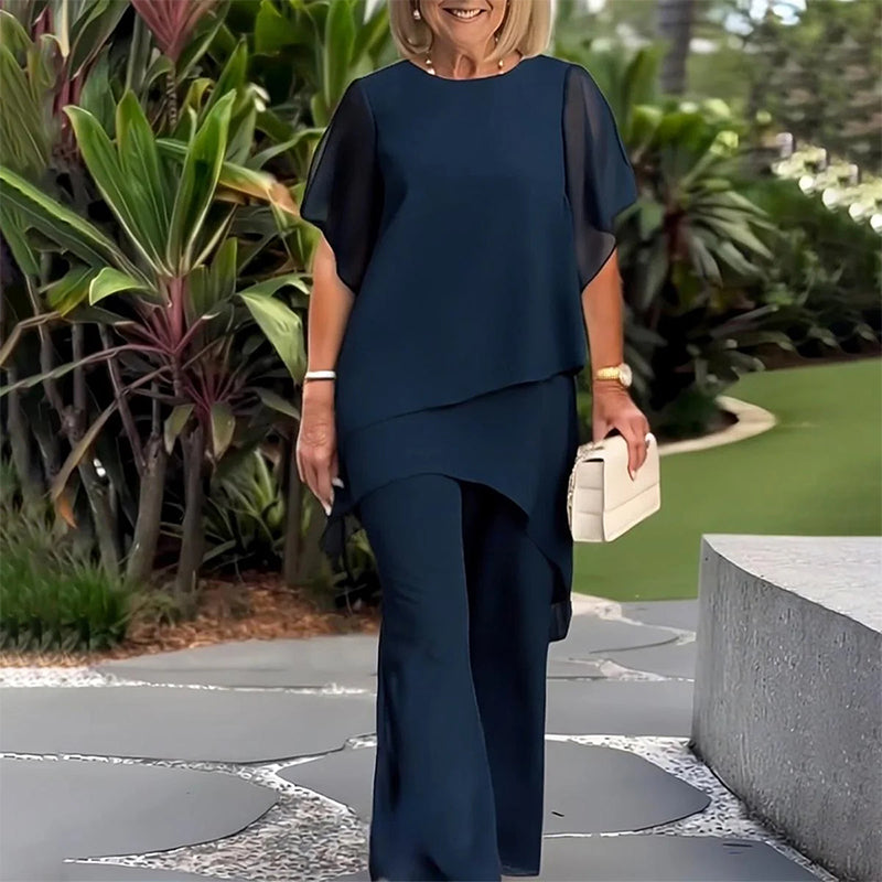 💗LAST DAY SALE 60% OFF⚡50K+ SOLD💕Charming Irregular Top & Wide Leg Pants Set