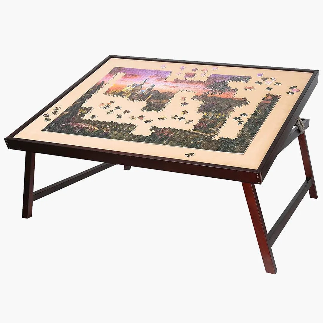 Wooden Portable Folding Tilting Puzzle Table for  Puzzles Up to 1500 Pieces