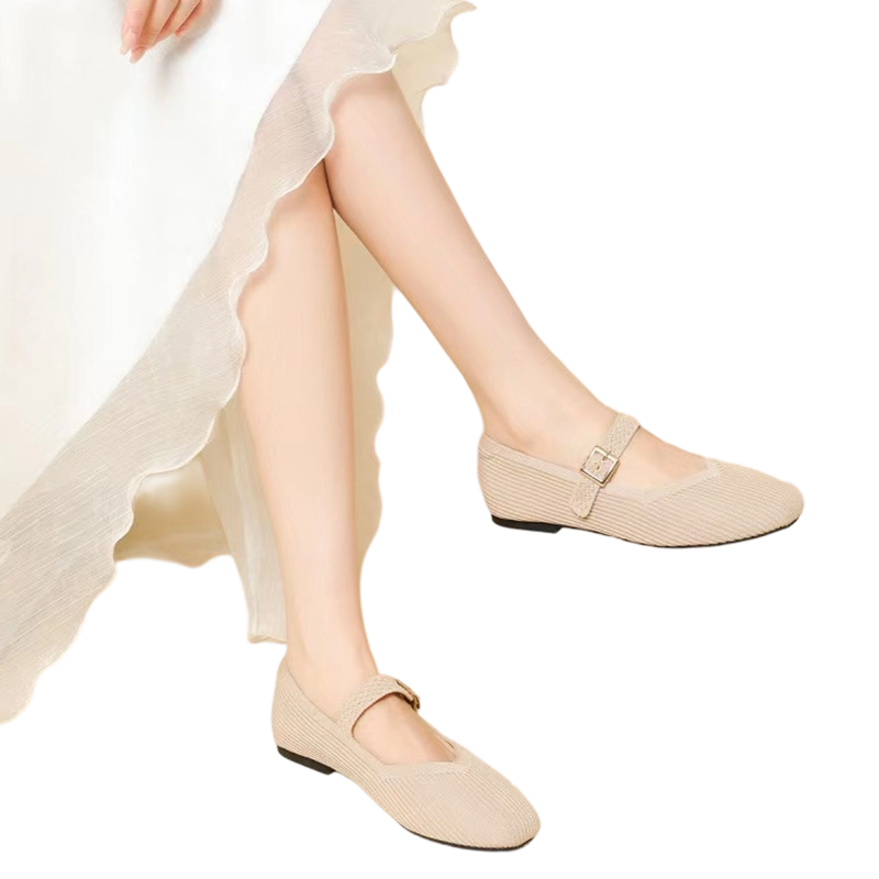 🔥 LIMITED-TIME SALE £12.99!!🎀Breathable Square Toe Ballet Flats – Knit, Lightweight, Comfy 👣