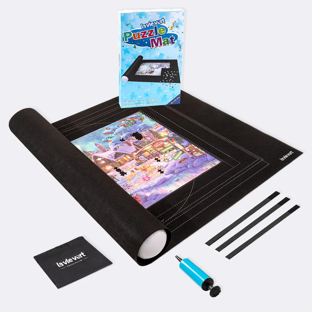 Puzzle Saver Mat Roll Up for 2000 Pieces with Drawstring Closure Storage Bag