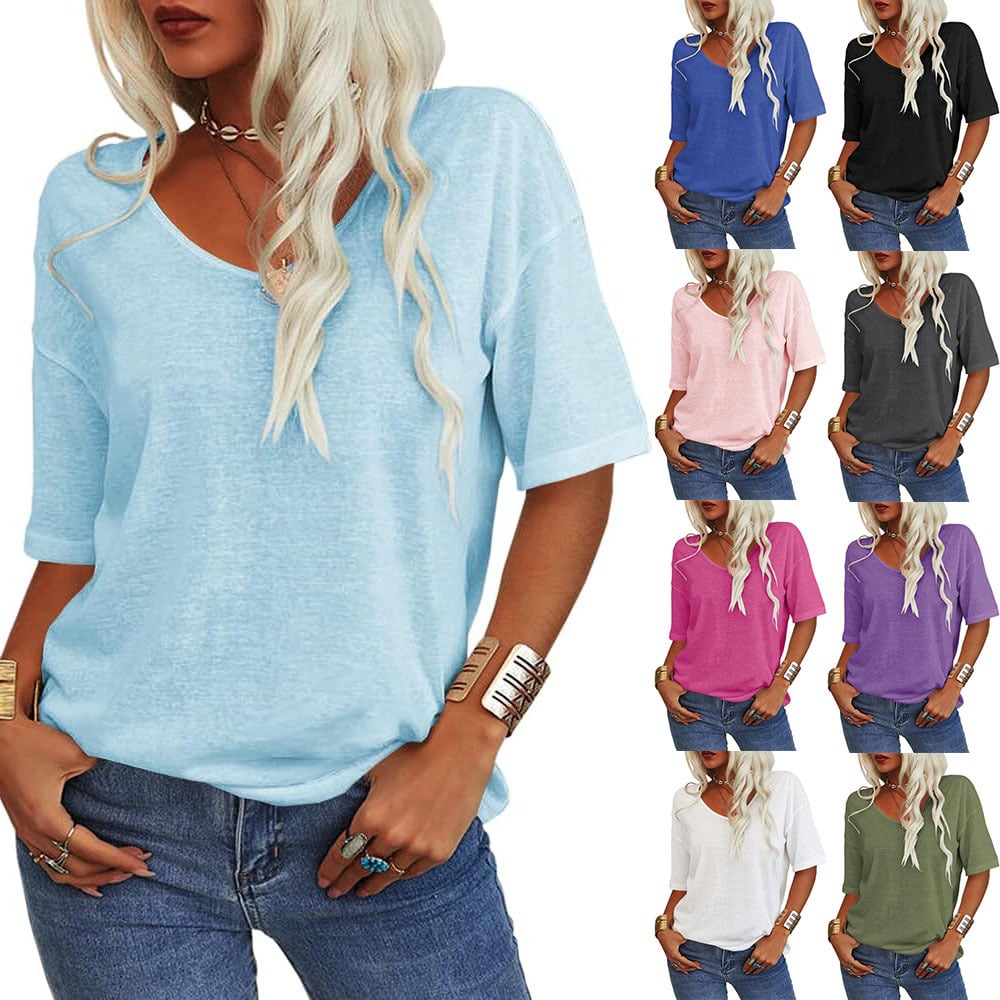 🔥 2026 Best Seller | Classic Solid V-Neck Tee | Effortless Style 👗 【-50%】