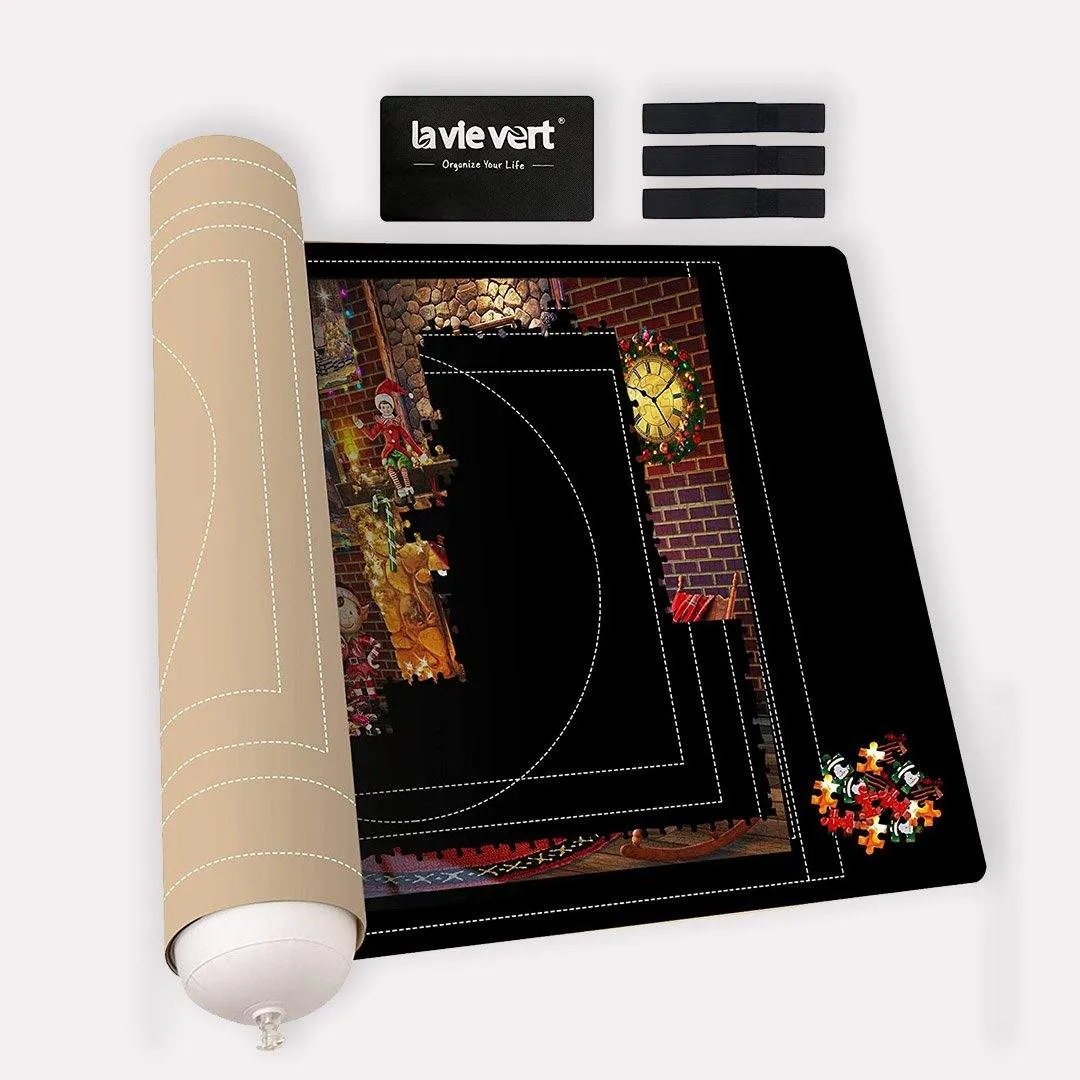 Neoprene Double-Sided Black & Khaki Puzzle Roll Mat