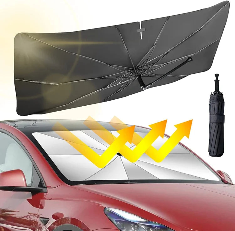 🚗❄️Summer Hot Sale - ONLY ￡14.99!!❄️Foldable Anti-UV Windshield Sunshade, Multipurpose Car Front Window Heat Protective Umbrella for Sedan SUVs, Automotive Exterior Accessories for Men & Women, Car Stuff, Vehicle❄️