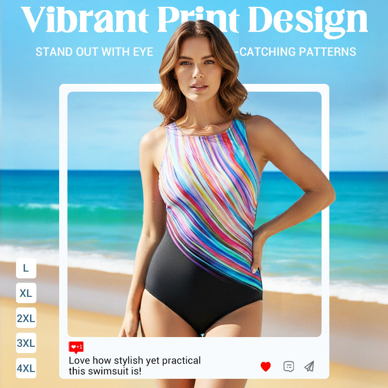 🏖️Summer Hot Sale - ONLY ￡12.99!!⚡50K+ SOLD!🩱🌊Fashion Printed One-Piece Swimsuit | Soft Stretch Fabric & Ruching Detail for an Instant Slimming Look