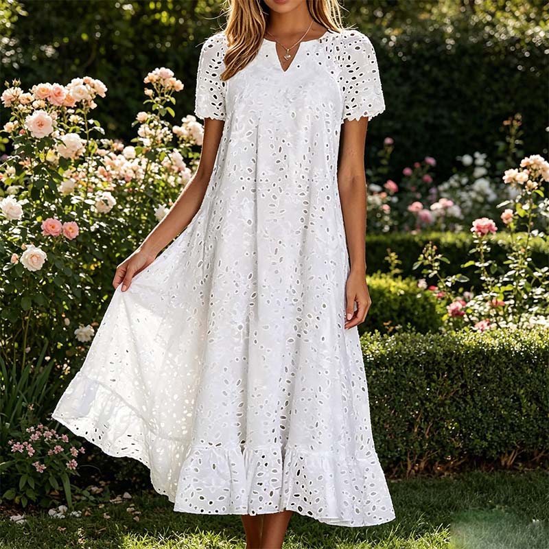 ⏰Summer Hot Sale 70% OFF💃Women's Elegant Cutout V-Neck Maxi Dress