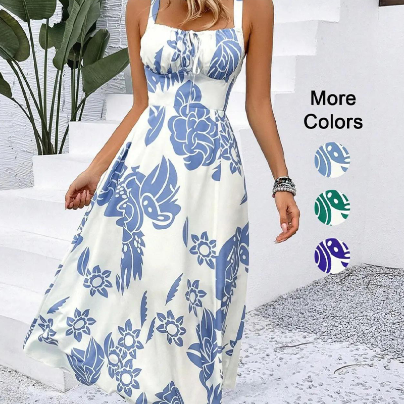🌸 LIMITED TIME Special Price:£ 16.99🌼Women's Floral Print Spaghetti Strap Dress