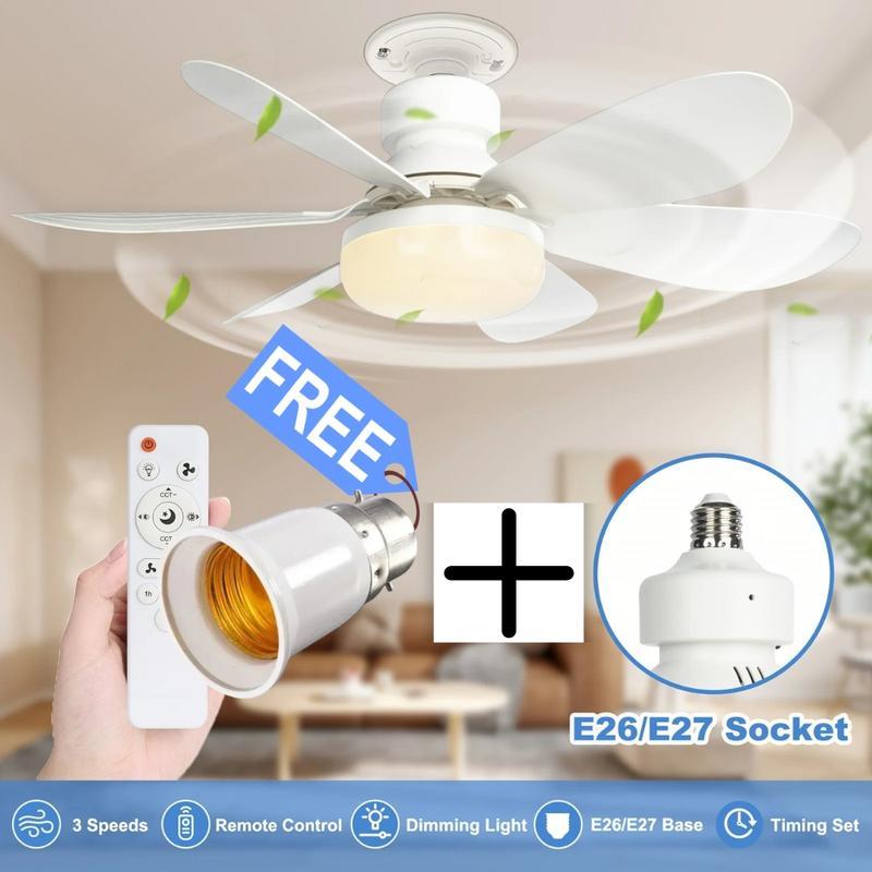 🌀Limited-time Special Price:£ 16.99!!🔥40W LED Ceiling Fan Light – 20.5” Ultra-Quiet with Remote 🎯 | E27 + FREE B22 Adapter 🔌 | For Bedroom 😴, Kitchen 👩‍🍳 & Garage 🛠️ – UK Ready! 🇬🇧