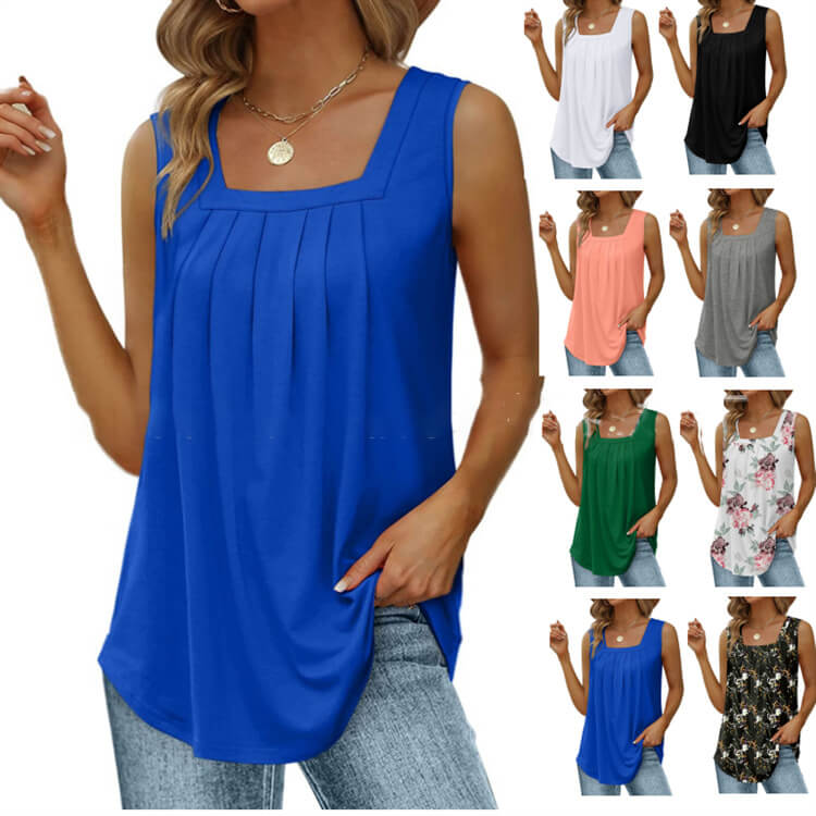 🔥Last Day Special Price £11.99!!🔥2026 Women's Square Neck Sleeveless Vest T-Shirt🎁Delivered within 5 working days！