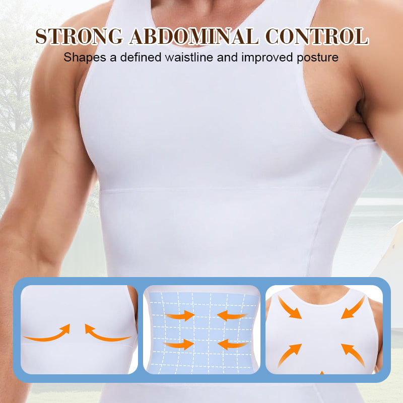 📢LAST DAY 60% OFF⏰Men's Solid Slimming Abdominal Control Vest