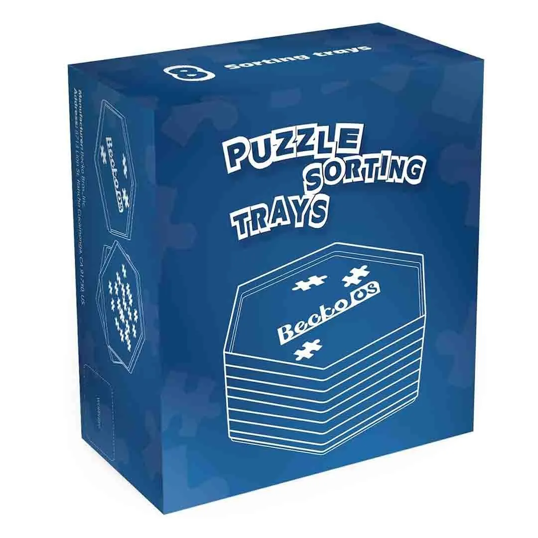 Stackable Puzzle Sorting TraysUp to 1500 Pieces, 8 Hexagonal Tray