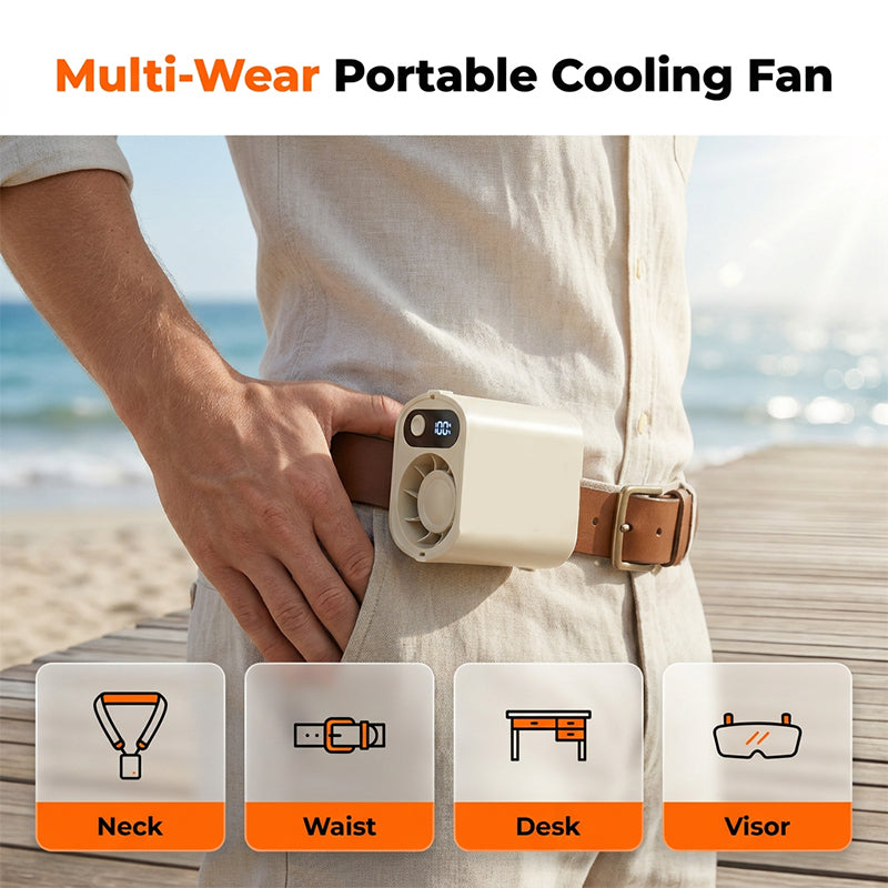 🥳2026 HOT SALE💞50K+ SOLD!⚡Portable Clip-On Waist Fan with Digital Display