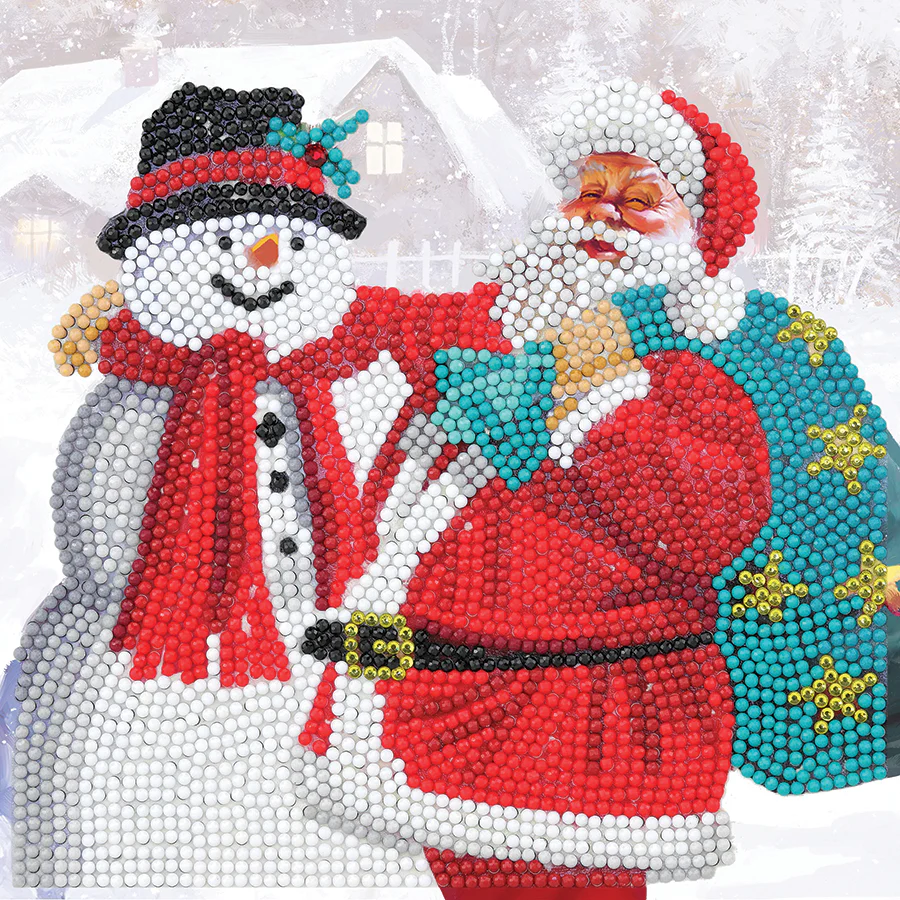 Crystal Art Card Kit: Santa and Snowman