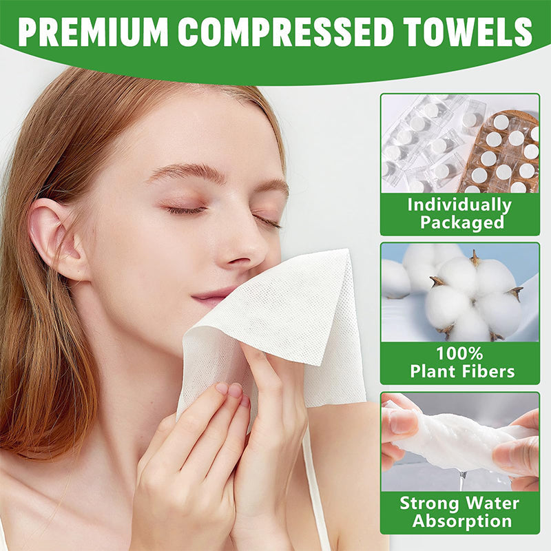 🏆Flash Sale-EACH ONLY ￡0.039!!!⚡50K+ SOLD!💥Compressed Towel Tablets - 142% high-quality pure cotton