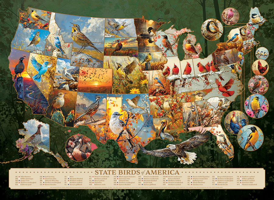 State Birds of America | 1000 Piece | AI Assistance