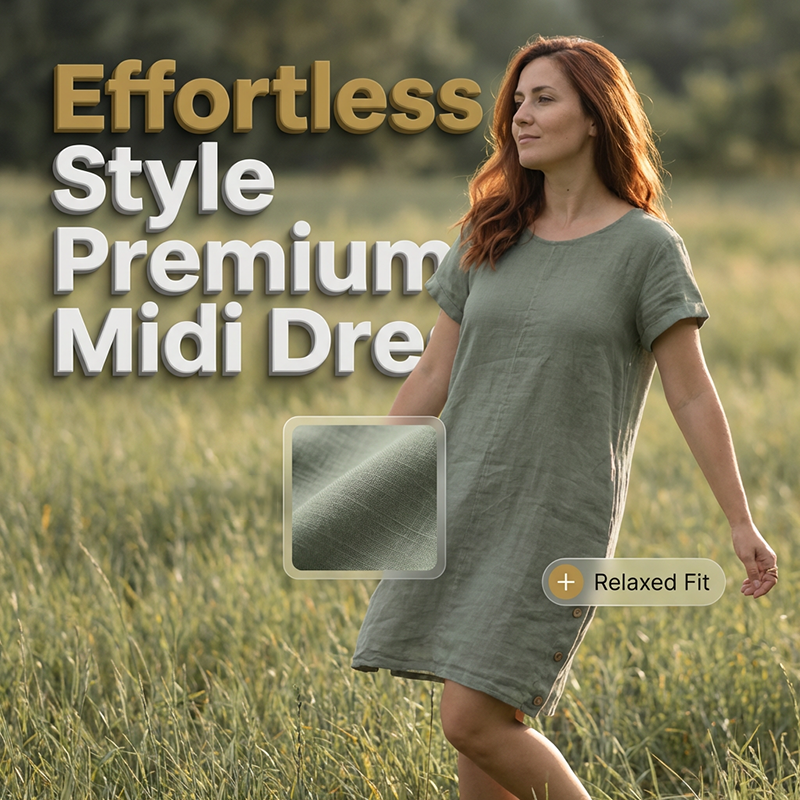 💃LAST DAY SALE 60% OFF⚡50K+ SOLD💕Women's Casual Cotton Linen Dress with Pockets