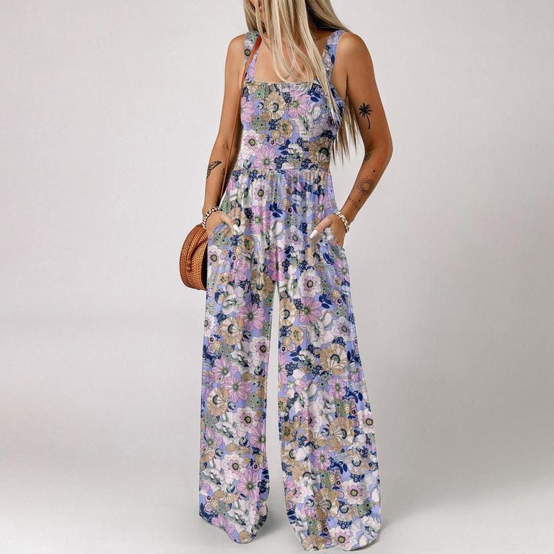 🏖️Hot Sale 50% OFF🌼Women’s Casual Print Sleeveless Overalls Jumpsuits