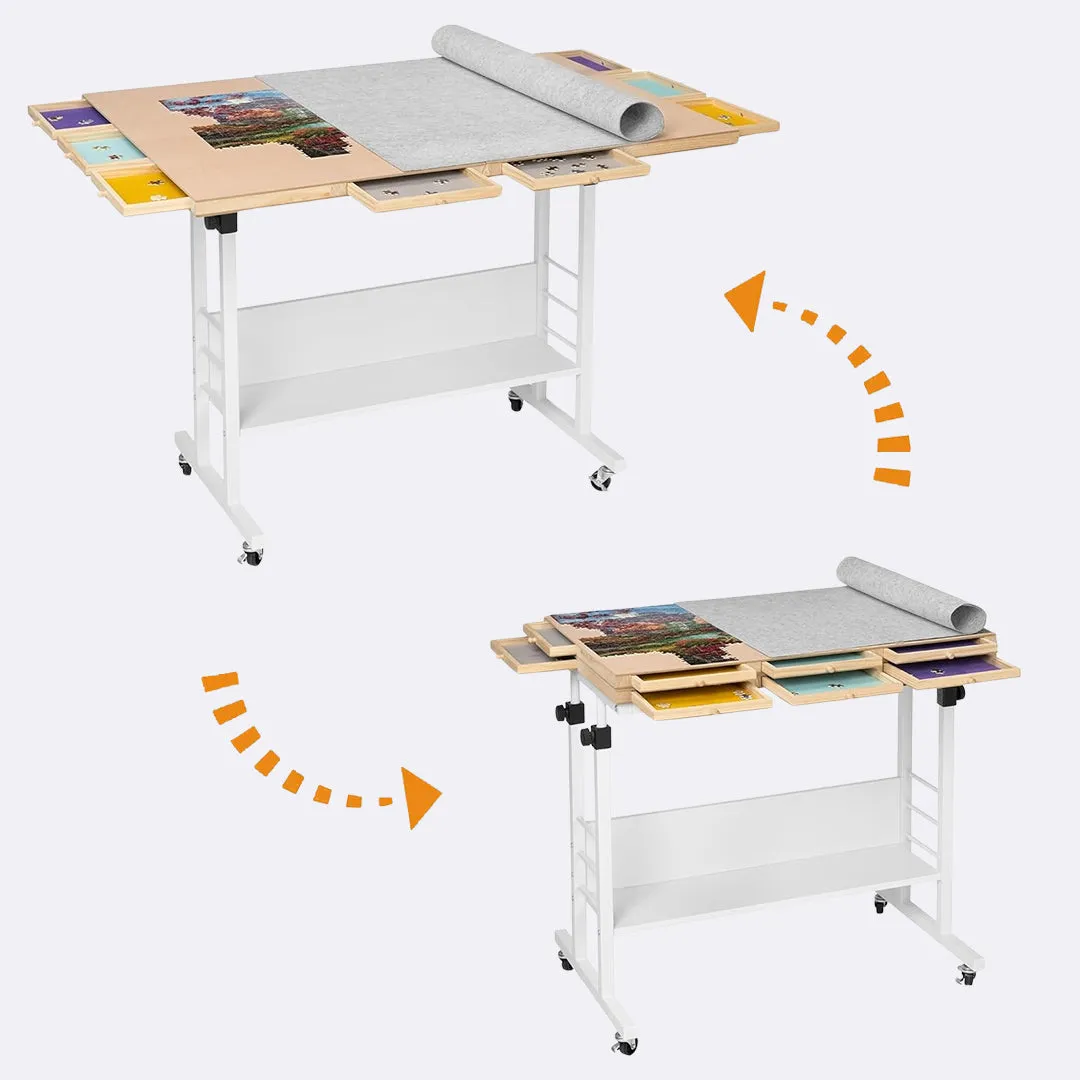 2000 Piece Foldable Jigsaw Puzzle Table with 2 Felt Cover