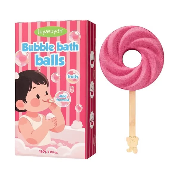 🍭Surprise Price: Only £6.99!!🔥Reusable Cute Lollipop Bath Bomb🧼Colorful Bubble Bath Ball for Fun Bath Time🛁🫧
