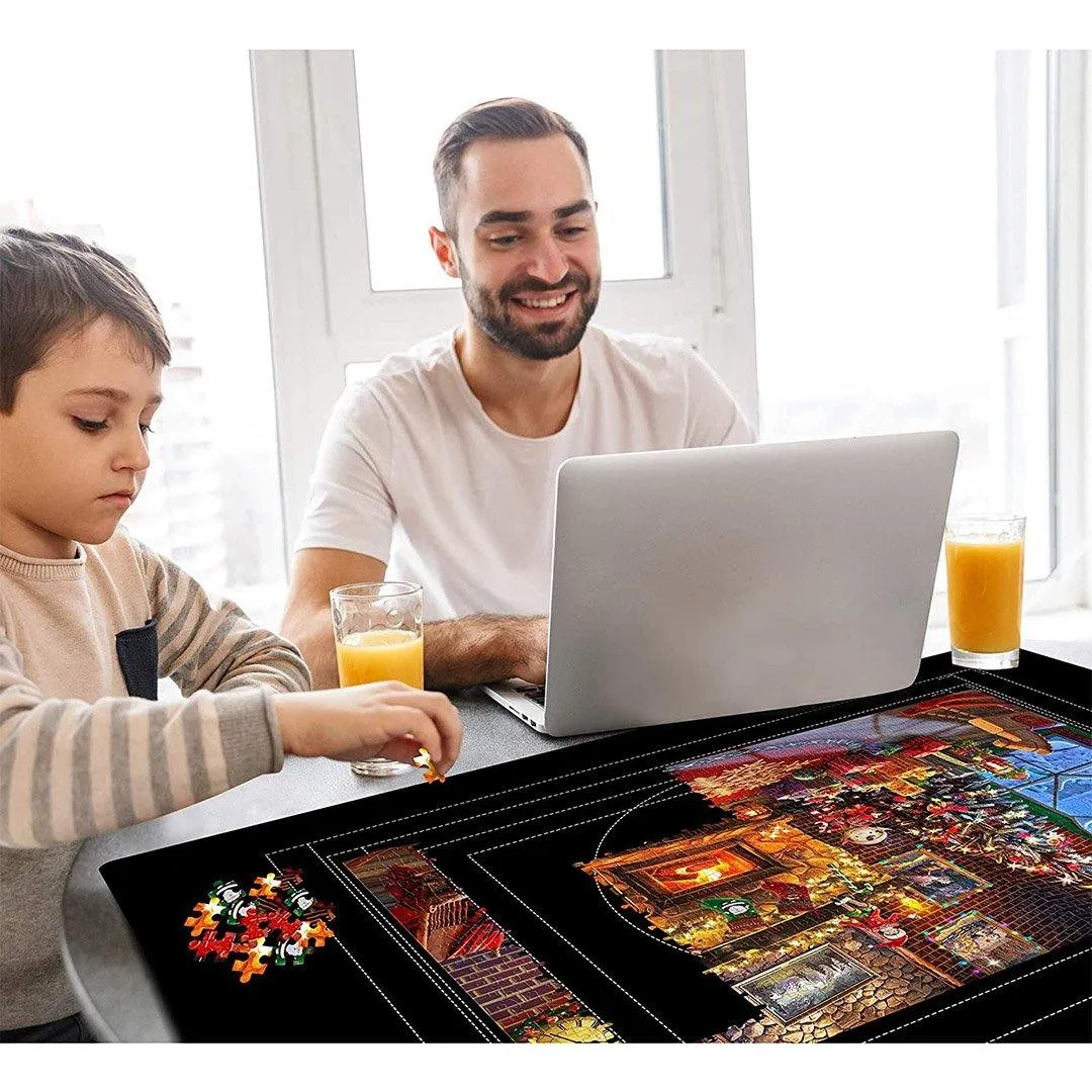 Neoprene Double-Sided Black & Khaki Puzzle Roll Mat