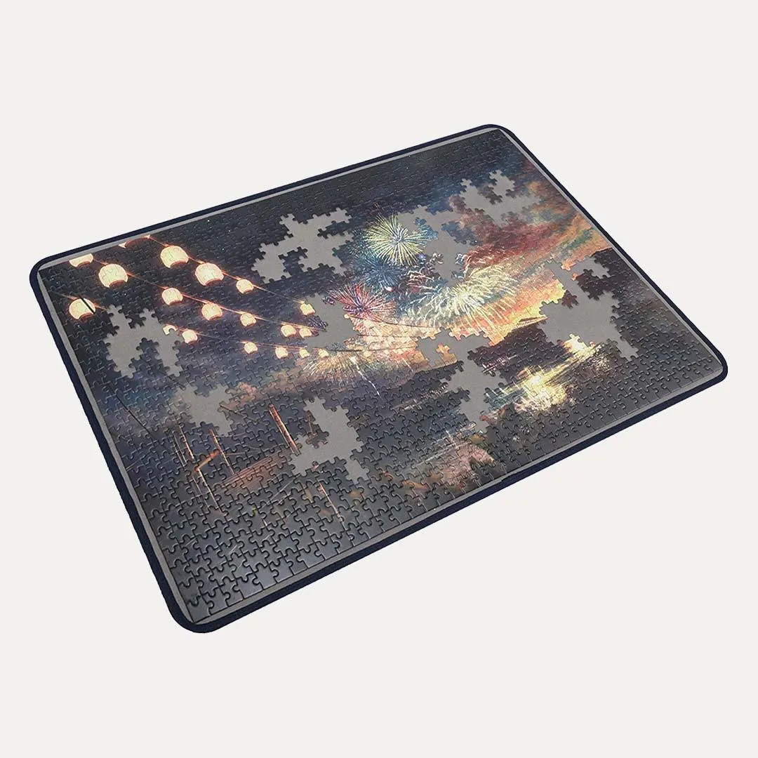 Jigsaw Puzzle Board Portable Puzzle Mat Up to 1000 Pieces (Dark Gray)