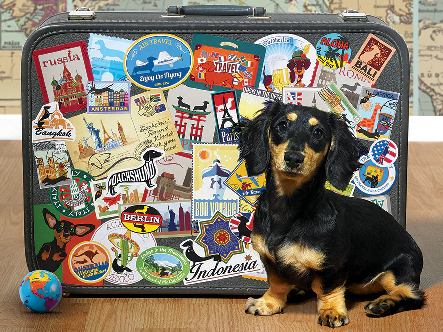 Dachshund Round the World | Discontinued 500 Piece (Old Big Box)