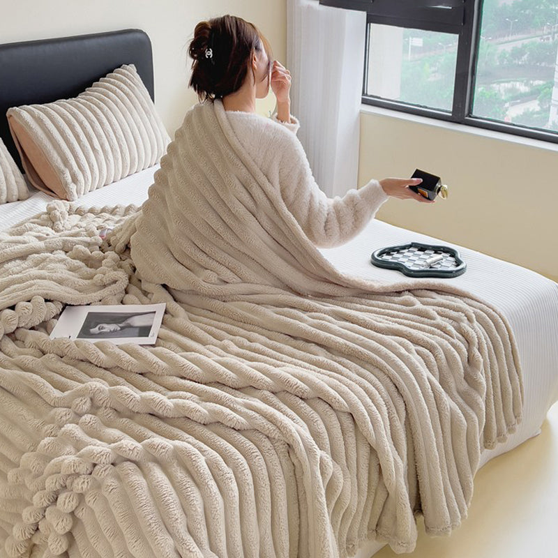 ❄️Winter Hot Sale 50% OFF!!⚡50K+ SOLD!🔥🔥🛏️Super Soft Faux Fur Ribbed Fleece Throw Blanket