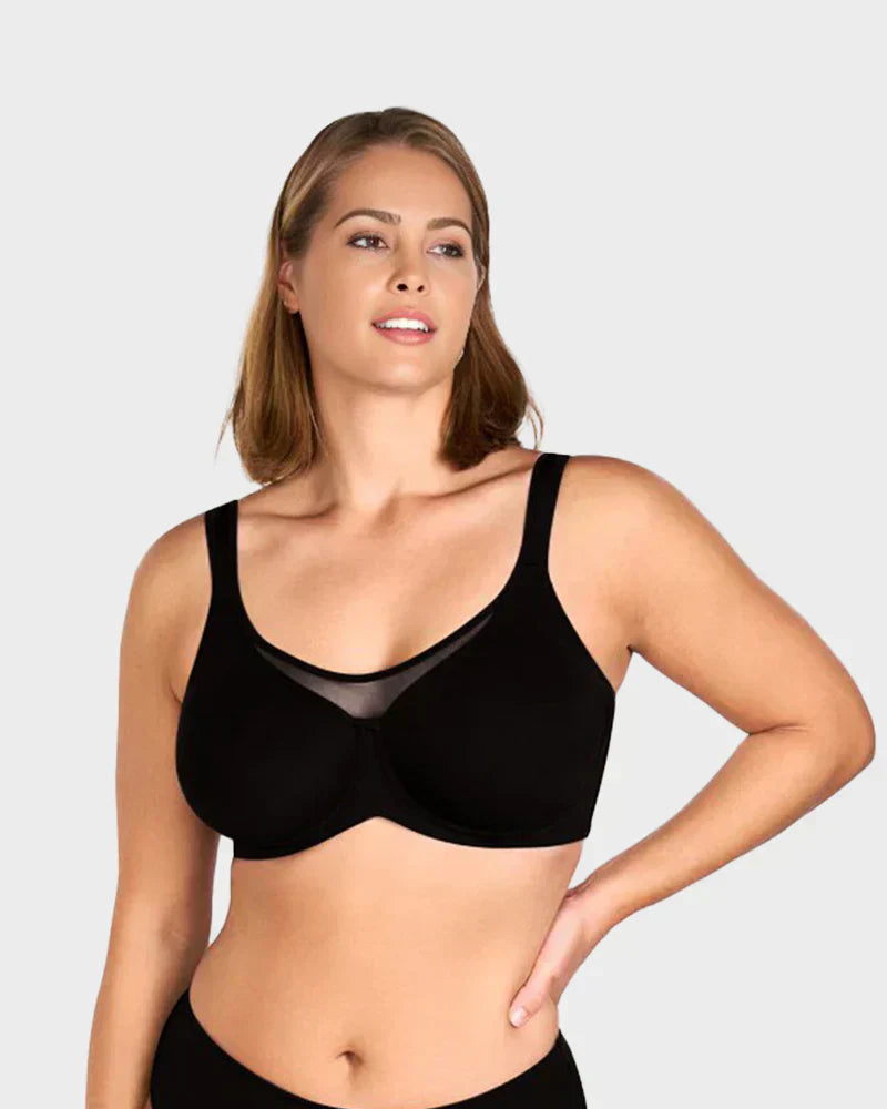 🏆 Last Day Special Price £9.99! 💐Women's Elegant Sheer Full Coverage Plus Size Bra