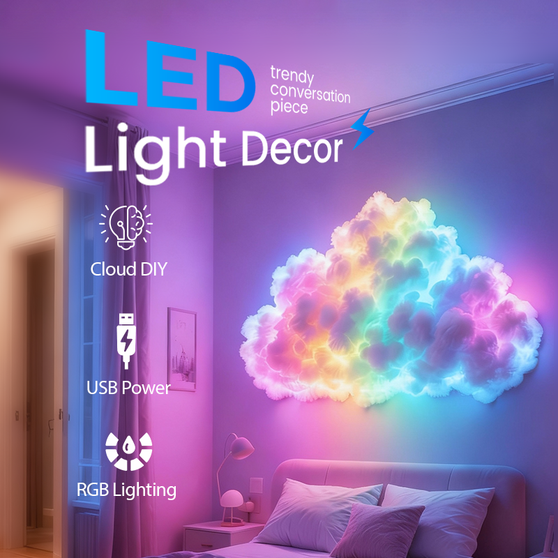 🔥Best Christmas Gift -ONLY £14.99!!🎅DIY USB-Powered Thundercloud LED Light Decor🌈☁️
