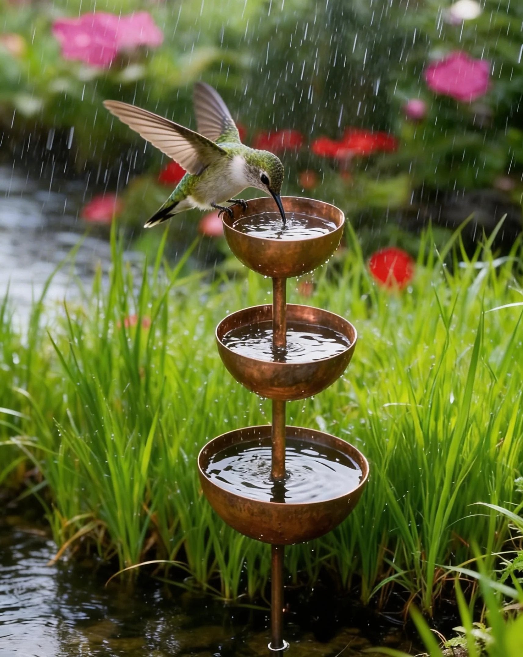 🐦Final Hours Flash Sale ￡8.99!!⚡ Rain Catcher - Plant Support 🌧️Metal Garden Ornament