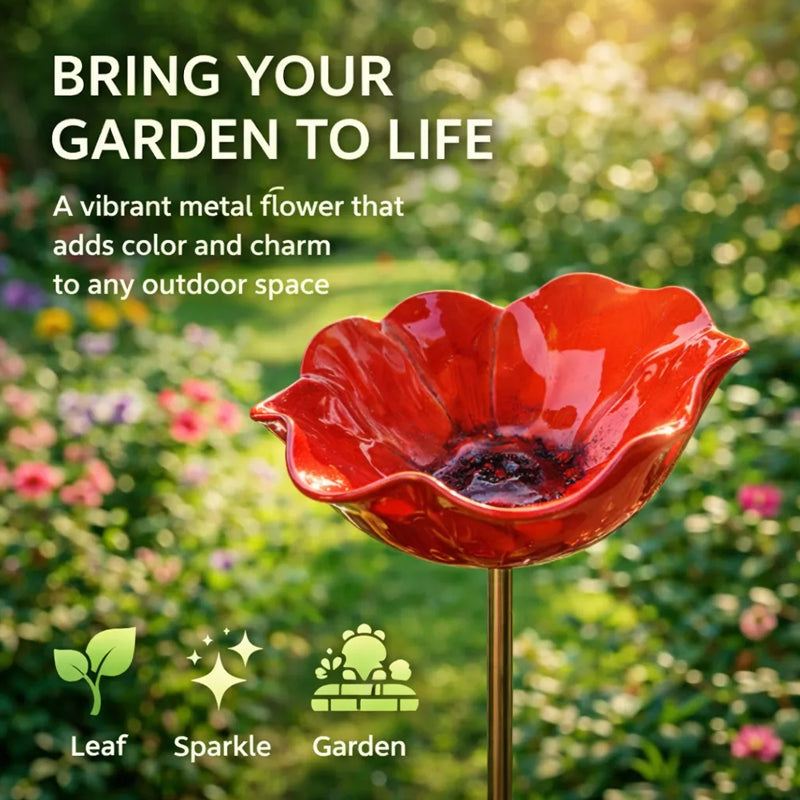 🌹🎁LAST DAY SALE £8.99!!🔥50K+ SOLD!🐦Handmade Metal Flower Garden Stake