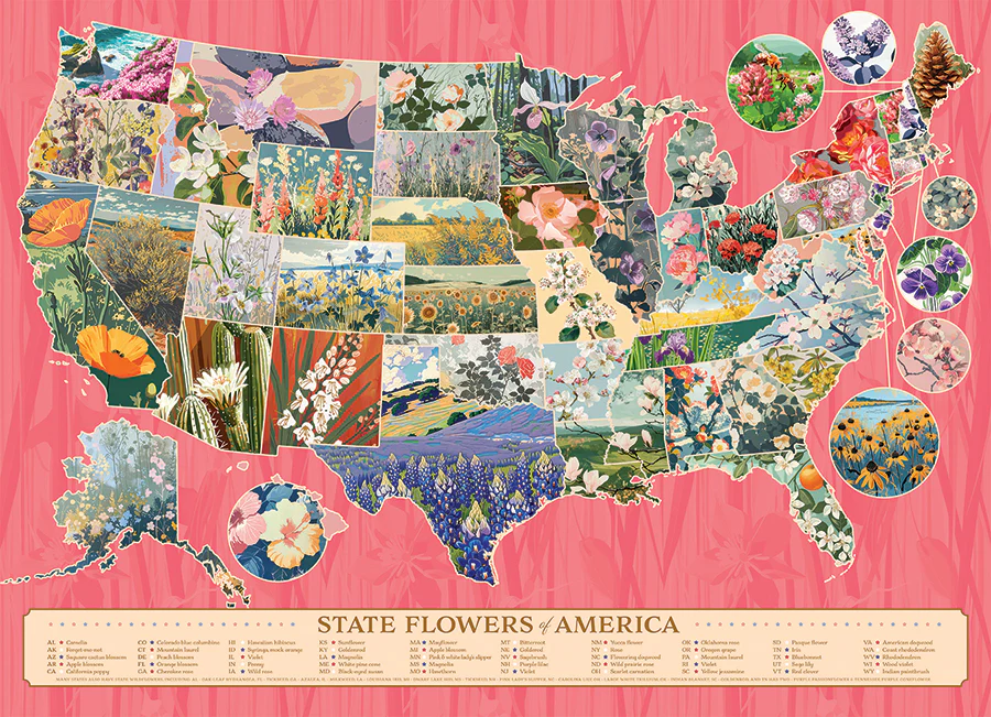 State Flowers of America | 1000 Piece | AI Assistance