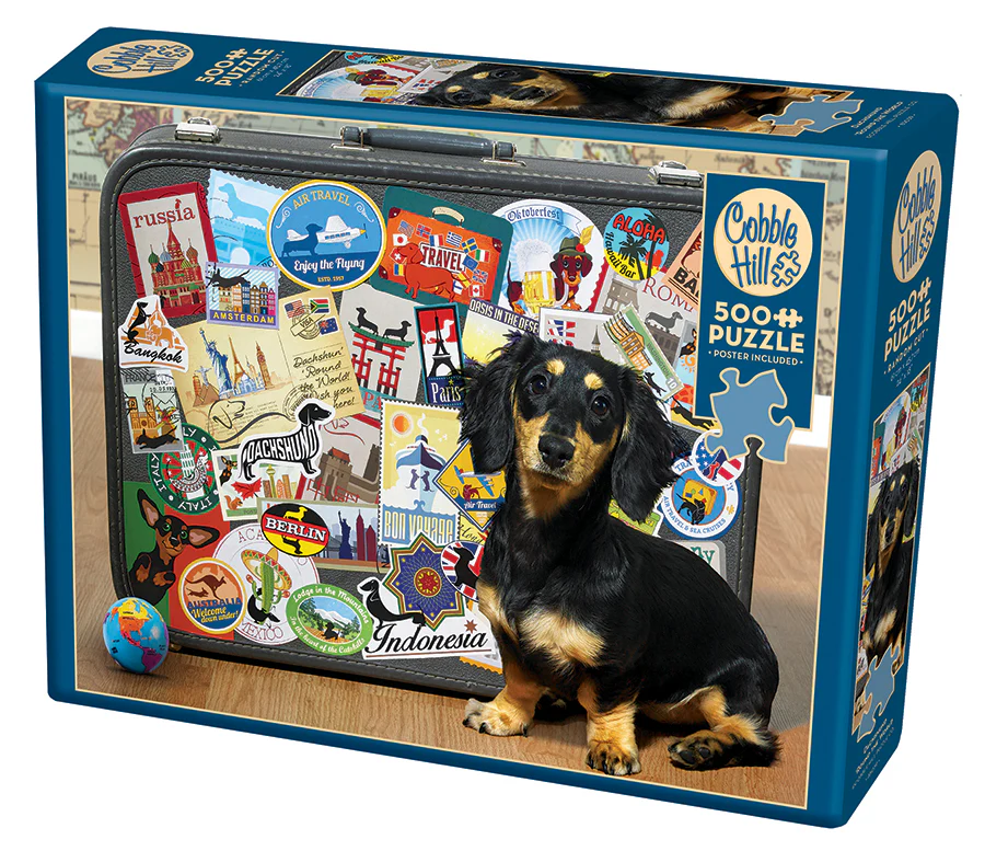 Dachshund Round the World | Discontinued 500 Piece (Old Big Box)