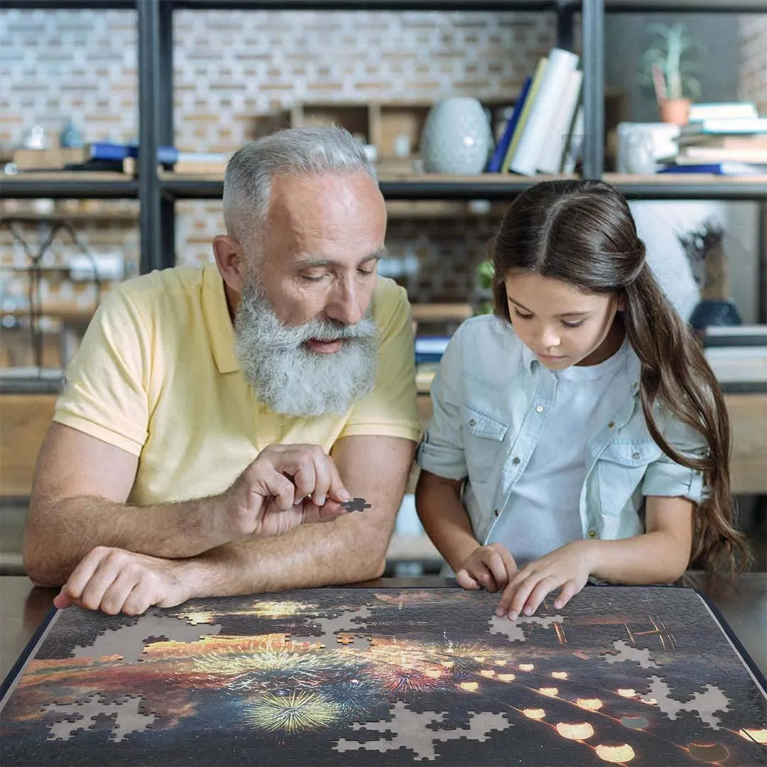 Jigsaw Puzzle Board Portable Puzzle Mat Up to 1000 Pieces (Dark Gray)