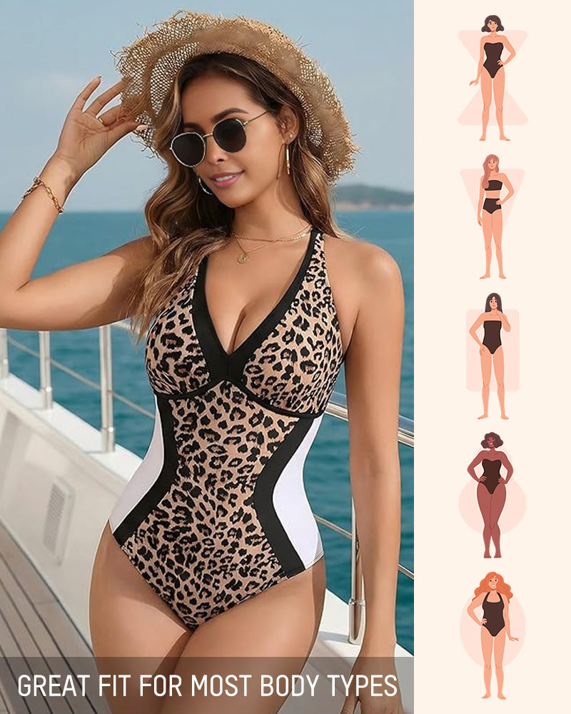 🥇2026 NEW TYPE 50% OFF🏖️Women's Color Block Shapewear One Piece Swimsuit👙