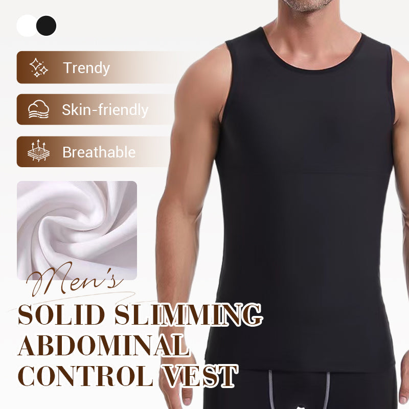 📢LAST DAY 60% OFF⏰Men's Solid Slimming Abdominal Control Vest