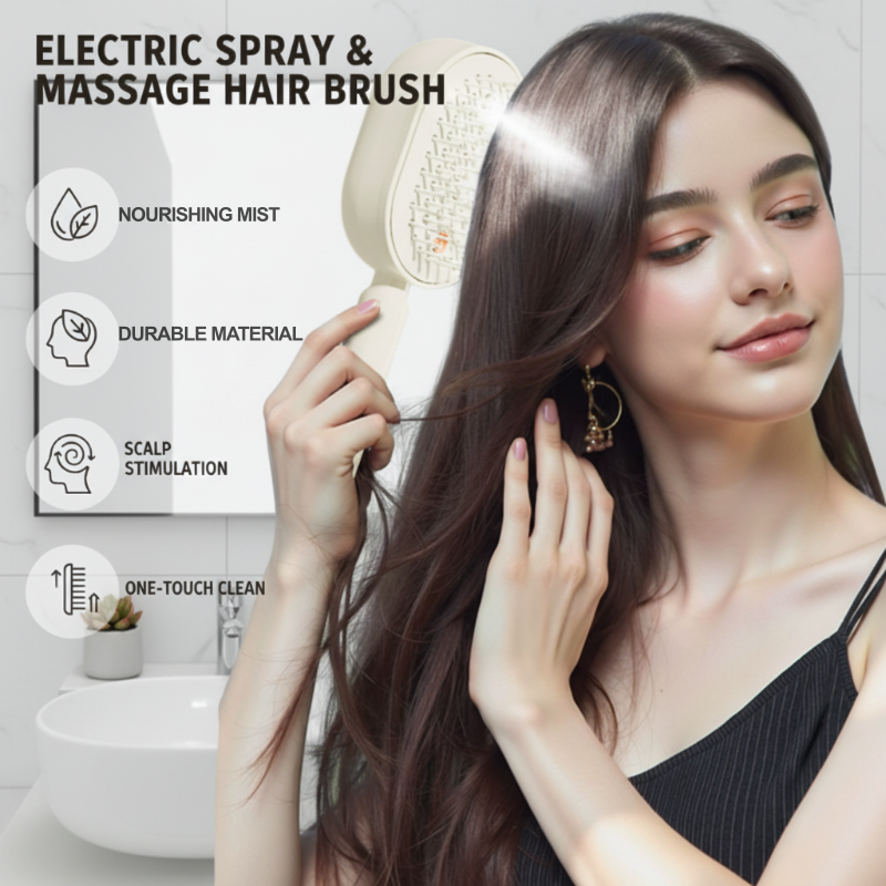 🪮Summer Hot Sale - Up to 70% OFF⚡50K+ SOLD!🪥Electric Spray & Massage Hair Brush💧