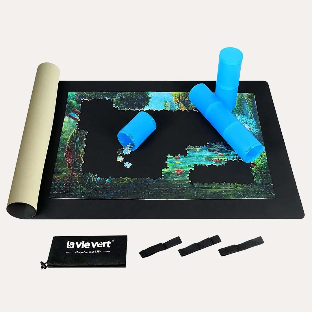 2mm Thick Neoprene Double-Sided Black & Khaki Puzzle Roll Mat