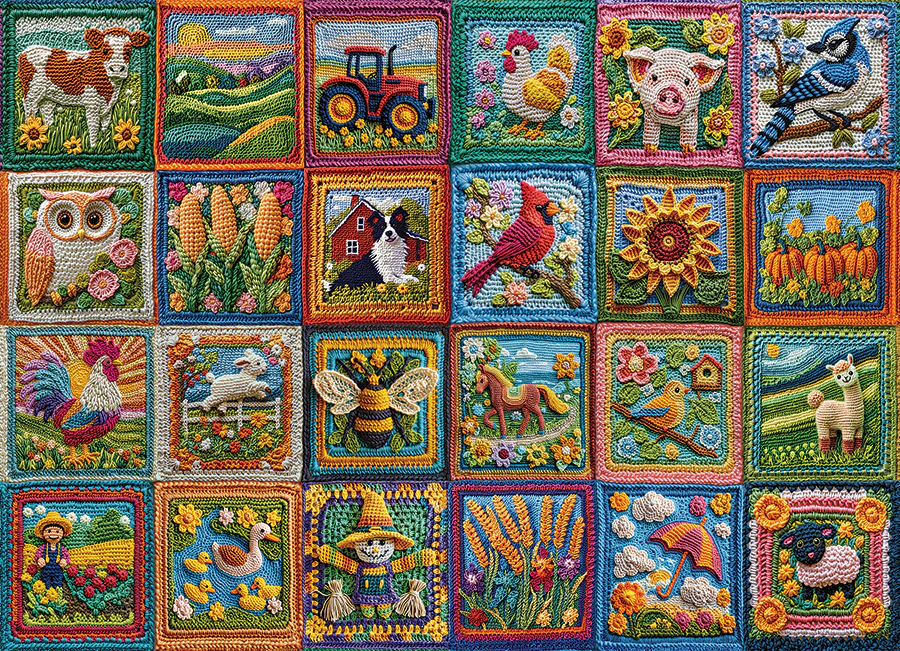 Country Life Crochet | 1000 Piece | AI Assistance