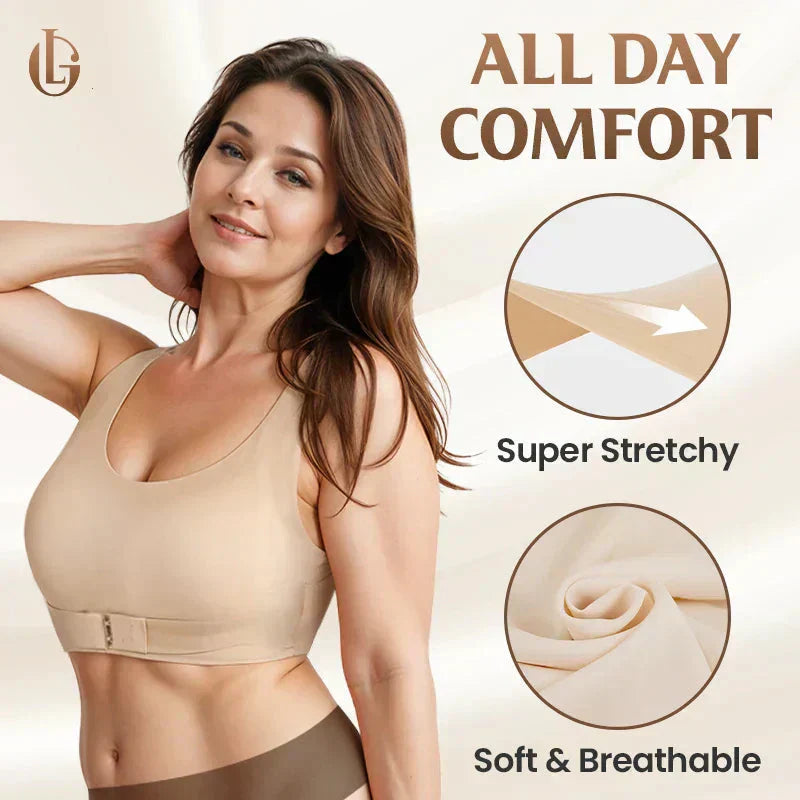 🏆Last Day Special Price ￡8.99!!💐Front Closure Cross-Back Wireless Posture Bra