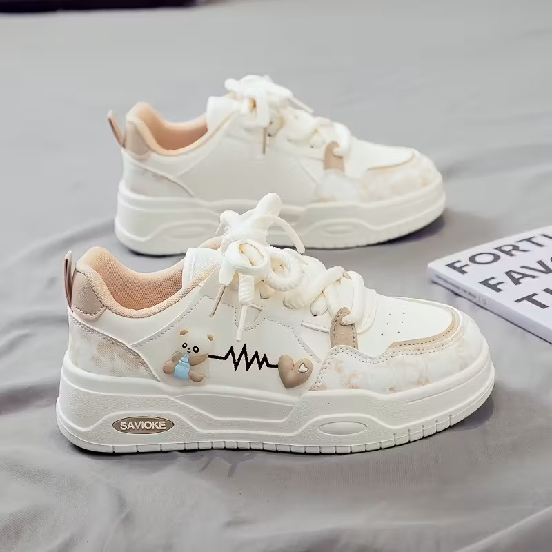 Women's White Platform Sneakers