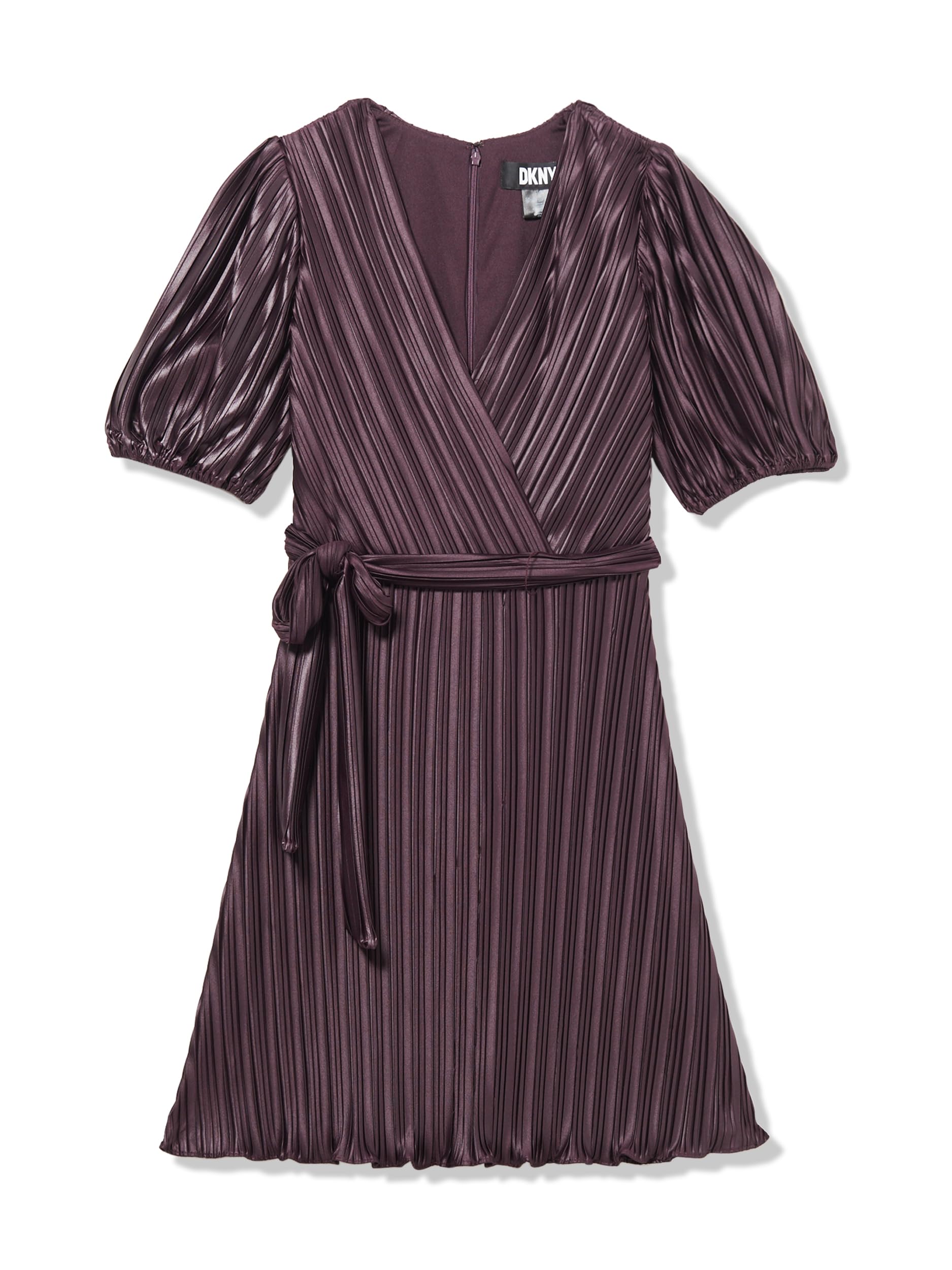 DKNY Women's Flutter Sleeve V-Neck Wrap Midi Dress