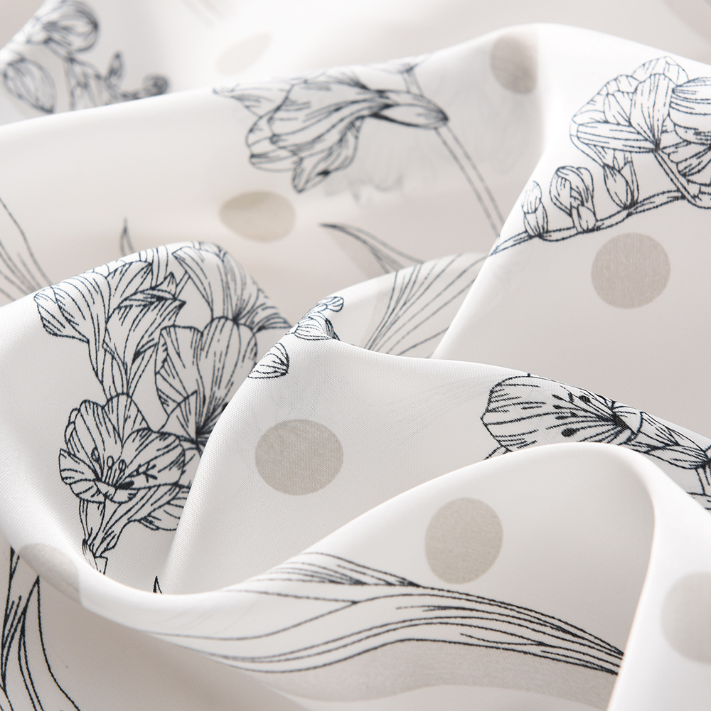 Elegant Floral Print Silk Scarf for Wedding Guest Outfits